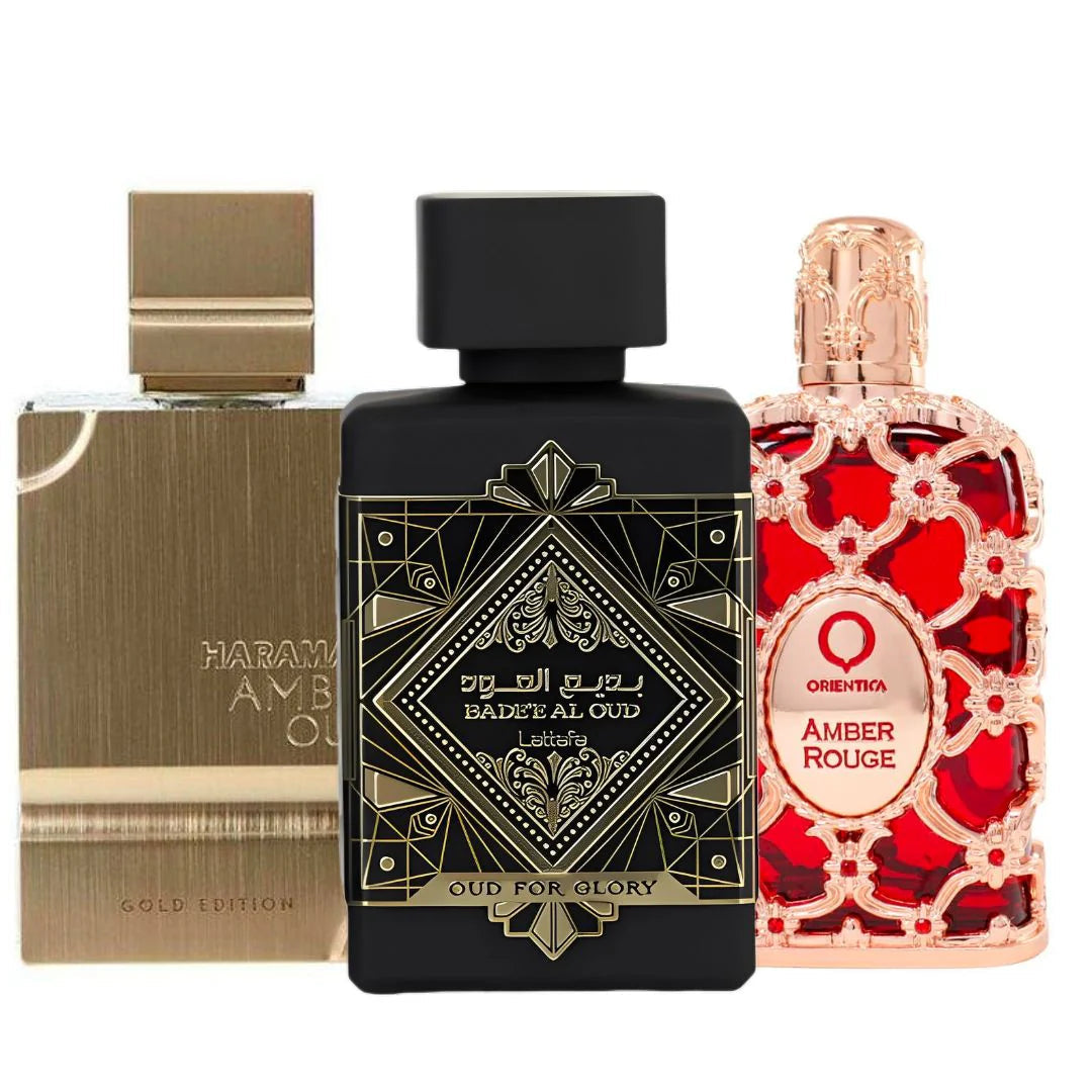 ✨ Combo Orientica Rouge + Al Haramain Gold + Oud for Glory ✨