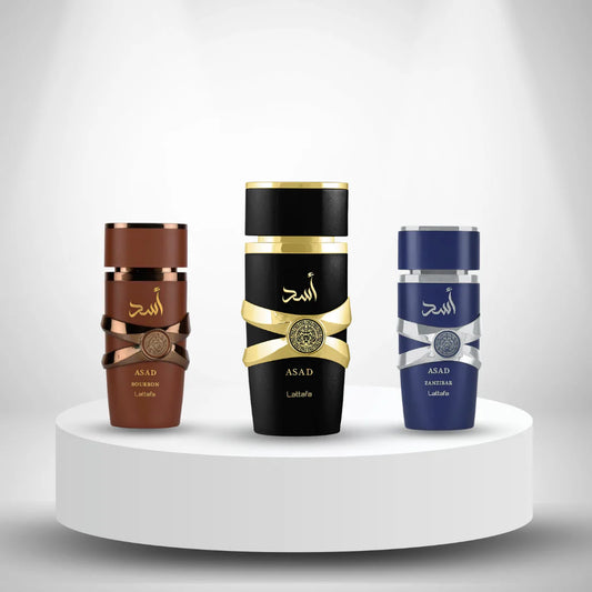 ✨ Combo Asad Lattafa + Asad Zanzibar + Asad Burbom ✨