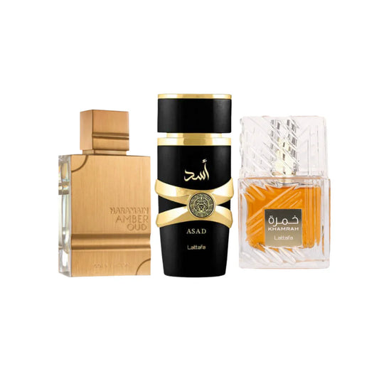 ✨ Combo Al Haramain + Asad Lattafa + Khamrah ✨
